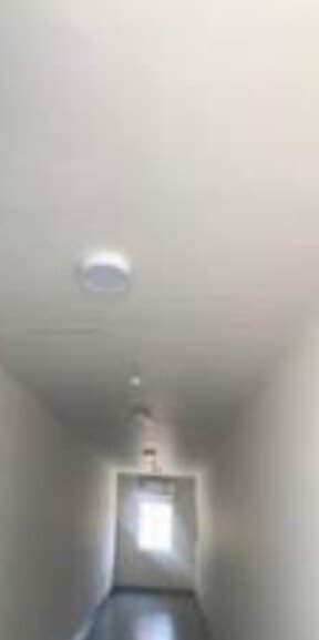 Interior corridor of completed modular building