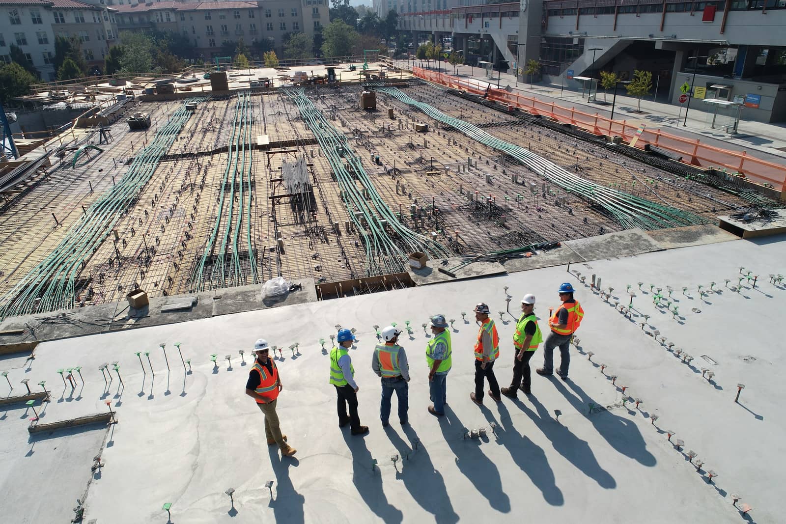 Construction crew on an open site